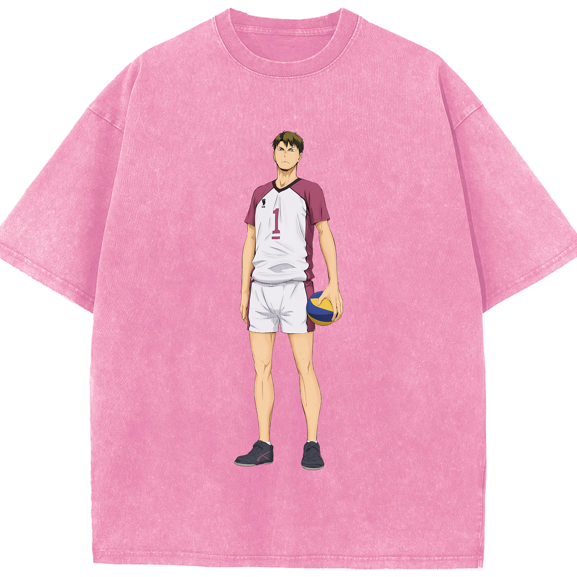（画像用） ハイキュー!! Haikyu!! 綿100% ヴィンテージ風 半袖Tシャツ（フロントプリント）